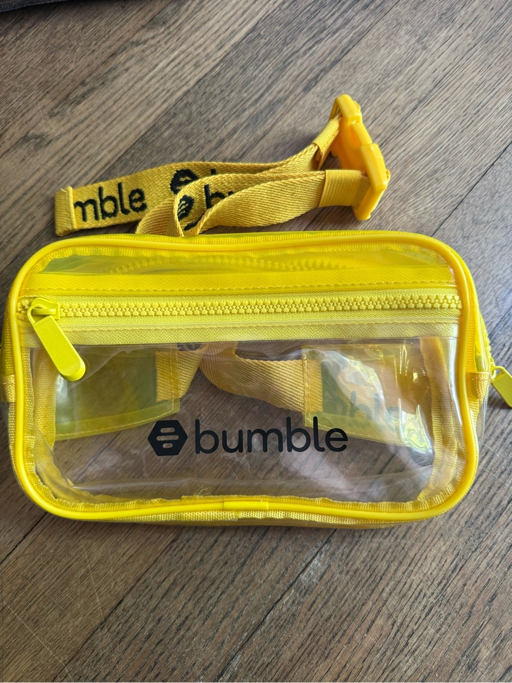 Bumble Dating App Clear Yellow Crossbody Bag Fanny Pack Bag Promo Item